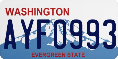 WA license plate AYF0993