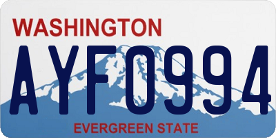 WA license plate AYF0994