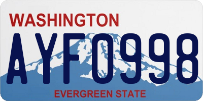 WA license plate AYF0998