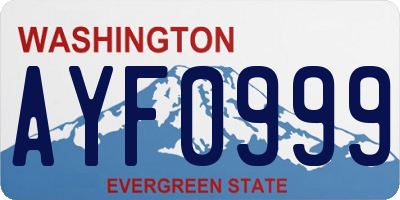 WA license plate AYF0999