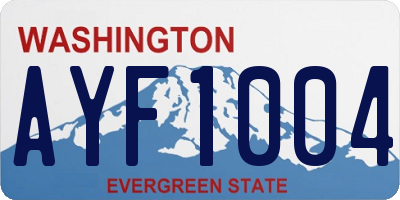WA license plate AYF1004