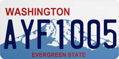 WA license plate AYF1005