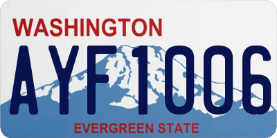 WA license plate AYF1006
