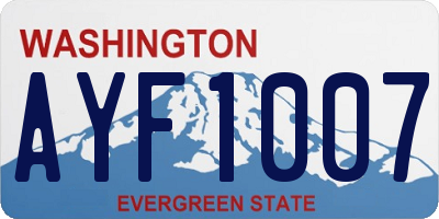 WA license plate AYF1007