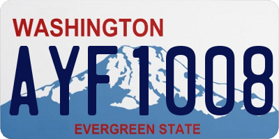 WA license plate AYF1008
