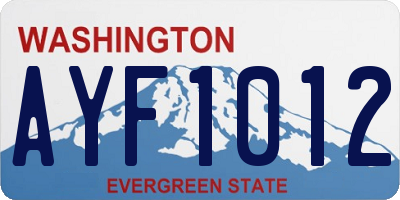WA license plate AYF1012