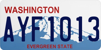 WA license plate AYF1013