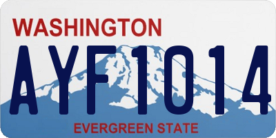 WA license plate AYF1014