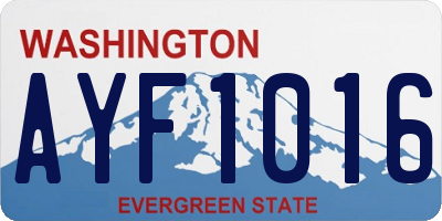 WA license plate AYF1016