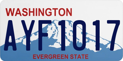 WA license plate AYF1017