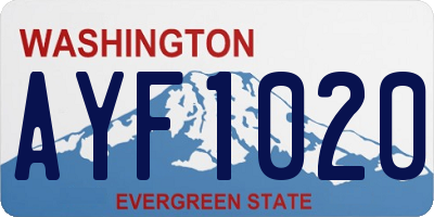 WA license plate AYF1020