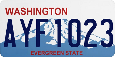 WA license plate AYF1023