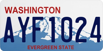 WA license plate AYF1024