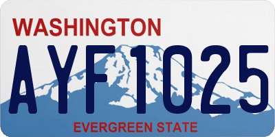 WA license plate AYF1025