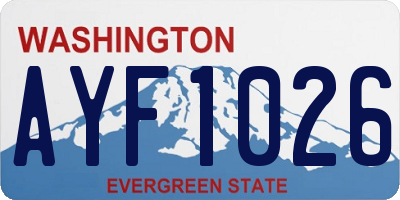 WA license plate AYF1026