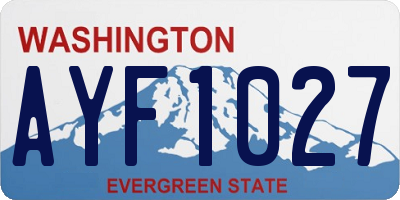 WA license plate AYF1027