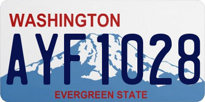WA license plate AYF1028