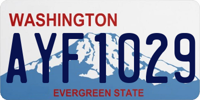 WA license plate AYF1029