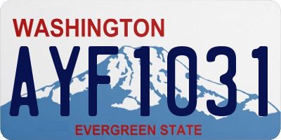 WA license plate AYF1031