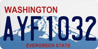 WA license plate AYF1032