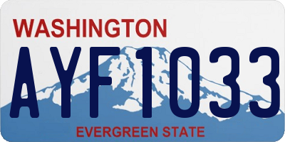 WA license plate AYF1033