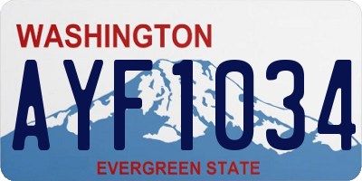 WA license plate AYF1034