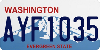 WA license plate AYF1035