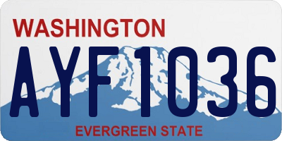 WA license plate AYF1036