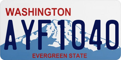 WA license plate AYF1040