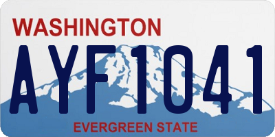 WA license plate AYF1041