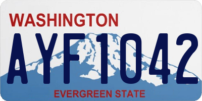 WA license plate AYF1042