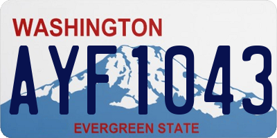 WA license plate AYF1043