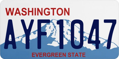 WA license plate AYF1047