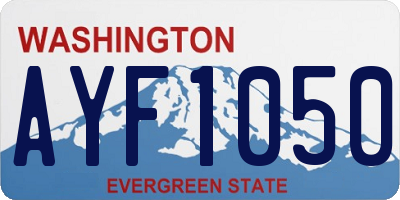 WA license plate AYF1050