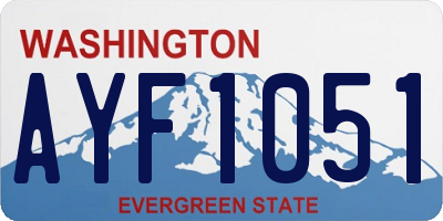 WA license plate AYF1051