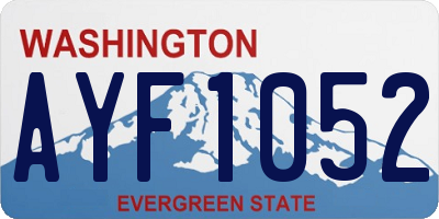 WA license plate AYF1052