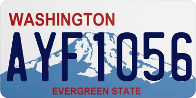 WA license plate AYF1056