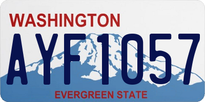 WA license plate AYF1057