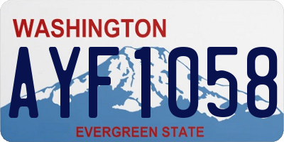 WA license plate AYF1058