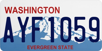 WA license plate AYF1059
