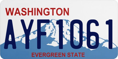 WA license plate AYF1061