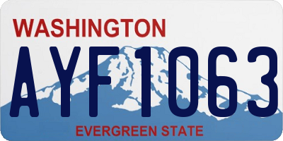 WA license plate AYF1063