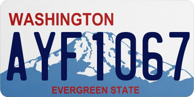 WA license plate AYF1067
