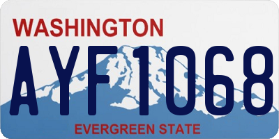 WA license plate AYF1068