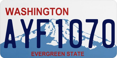WA license plate AYF1070
