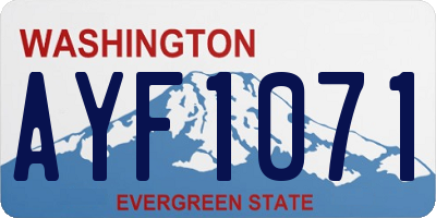 WA license plate AYF1071