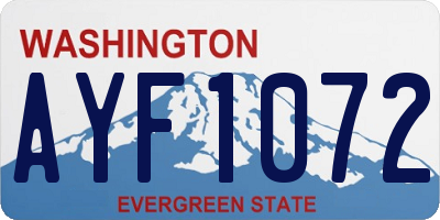 WA license plate AYF1072