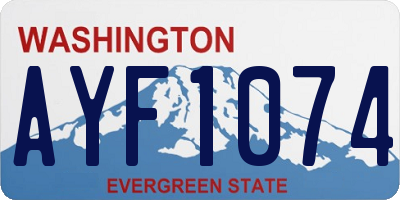 WA license plate AYF1074