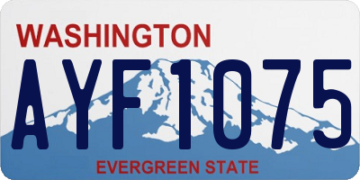 WA license plate AYF1075