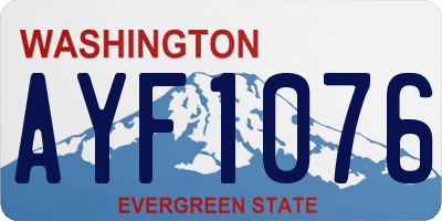 WA license plate AYF1076
